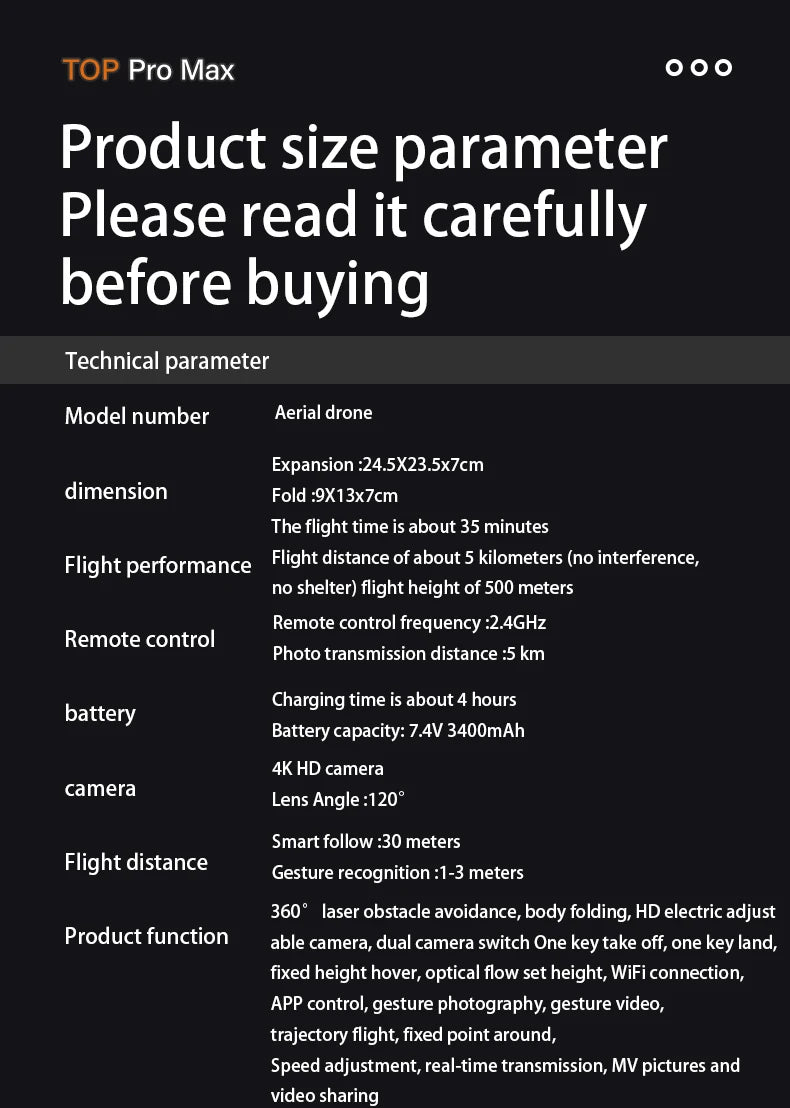 P18 Drone, .24.5X23.Sx7cm dimension Fold :9X13