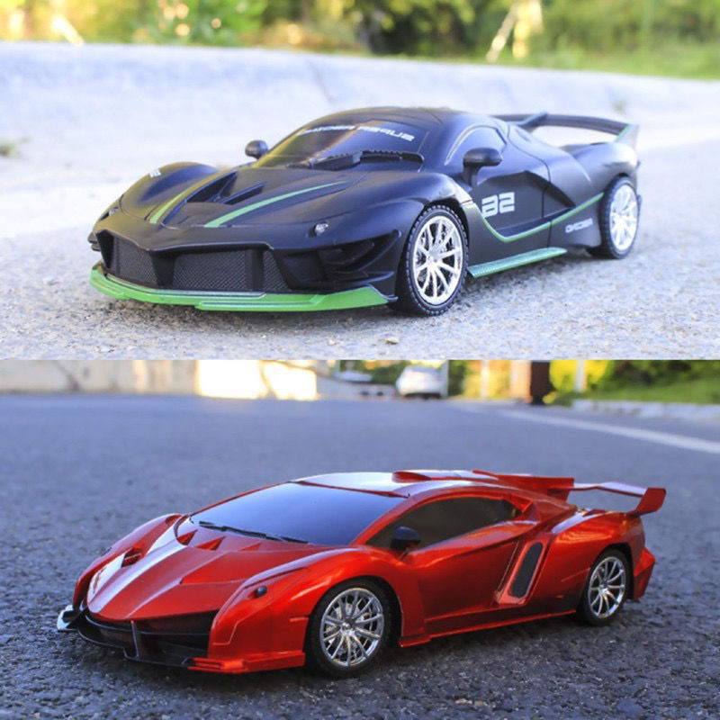 1/18 RC Car LED Light 2.4G Radio Remote Control Sports Cars - For Children Racing High Speed Drive Vehicle Drift Boys Girls Toys