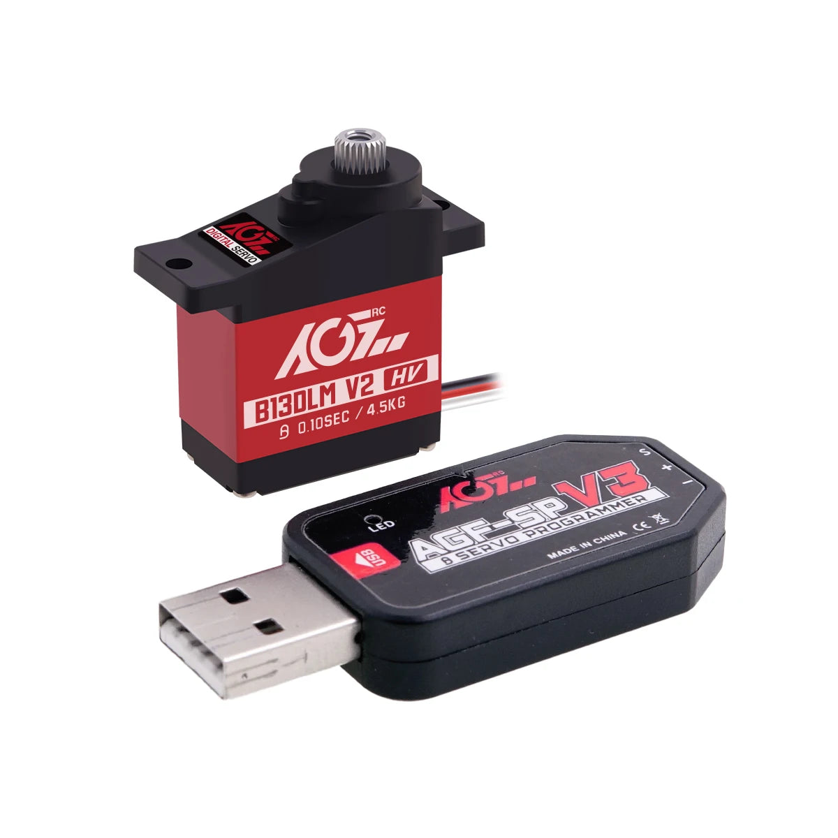 AGFRC B13DLM V2 - 4.5KG High Torque 13g Titanium Metal Gear 6.0V Digital Micro Servo for 1/14 1/24 1/28 Mini RC Car Crawler Planes