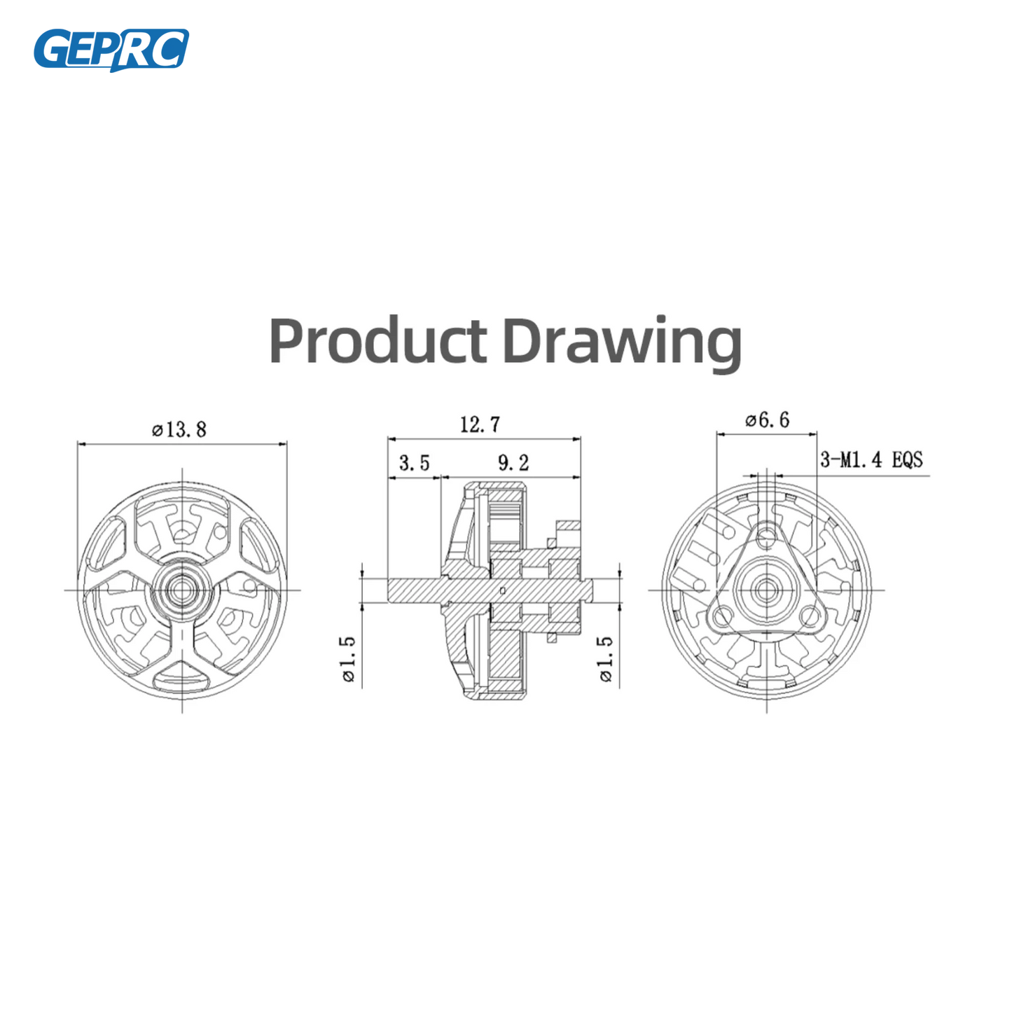 GEPRC SPEEDX2 1102 10000KV Motor - ESC 12A Brushless Motor Black with Mini 1.6 -2 Inch RC FPV Racing Drone Multicopter Accessories
