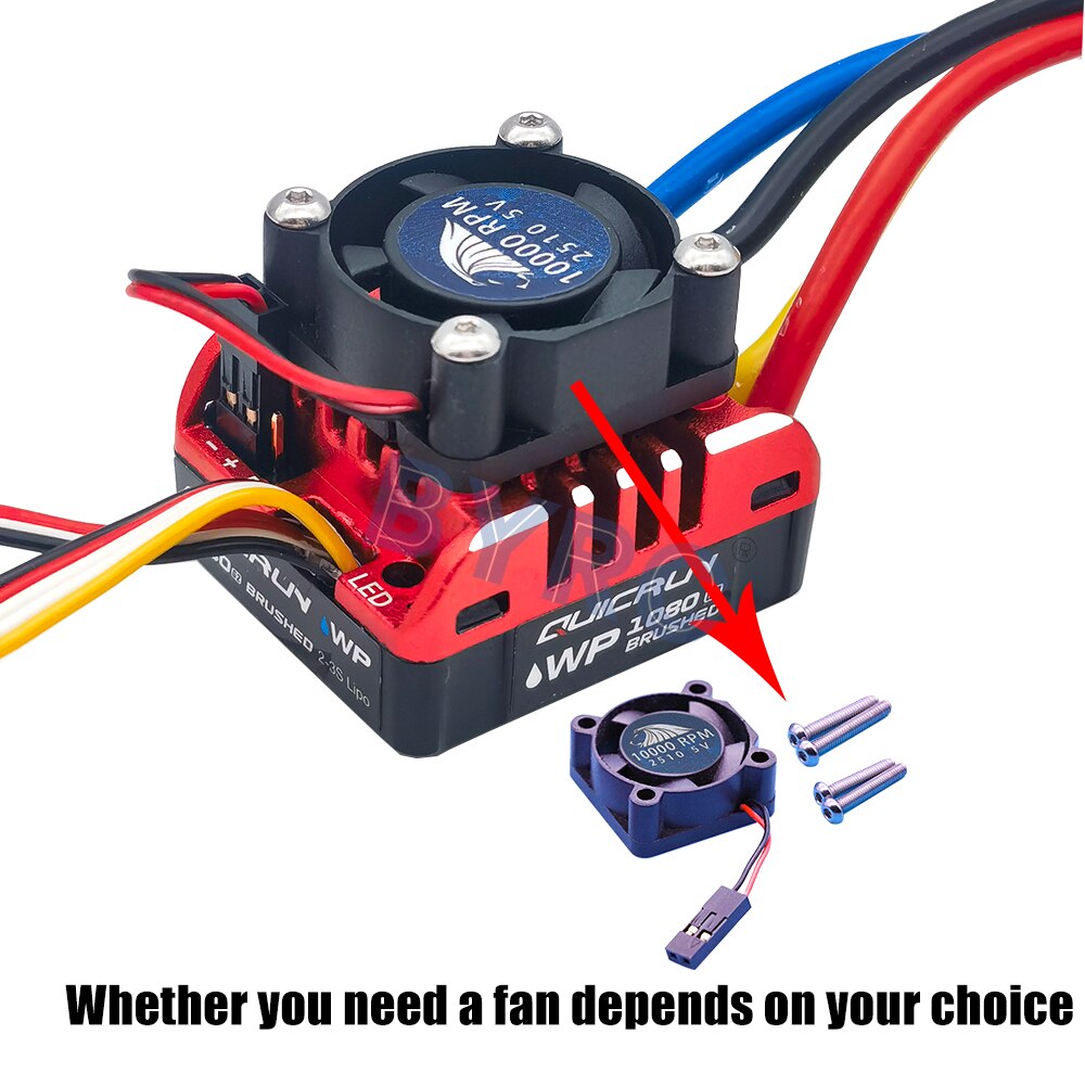 Hobbywing QuicRun WP 1080 G2 80A Brushed Waterproof ESC Electronic Speed Controller for 1/10 RC Rock Crawler Car