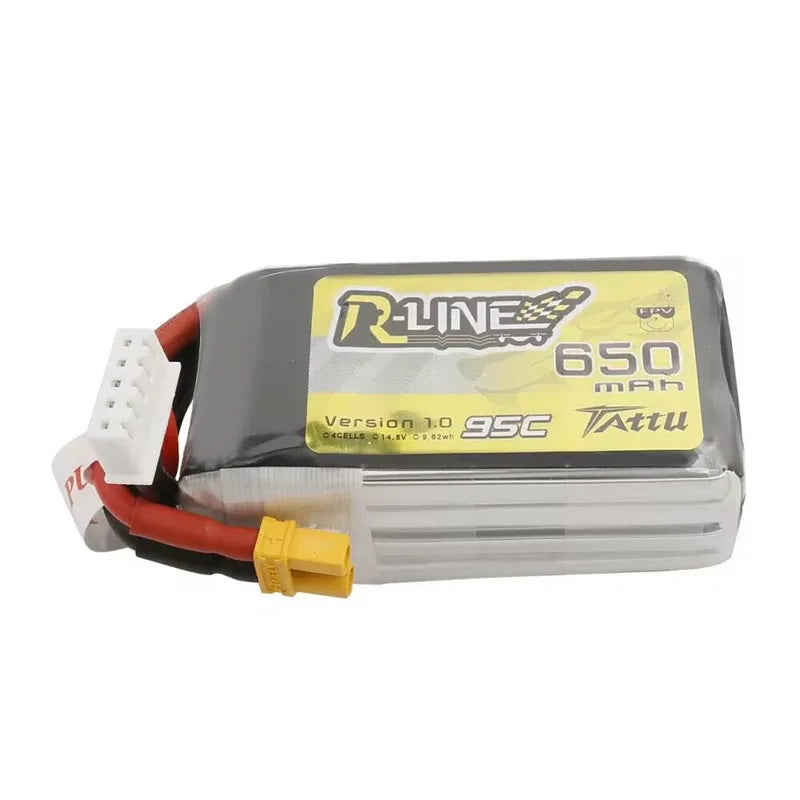 Batteria Lipo TATTU R-Line 1.0 14,8 V 4S 650 mAh 95C per droni FPV Corse