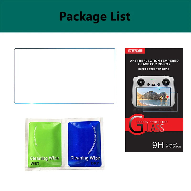 Anti-reflective tempered film for DJI RC remote controller screen.