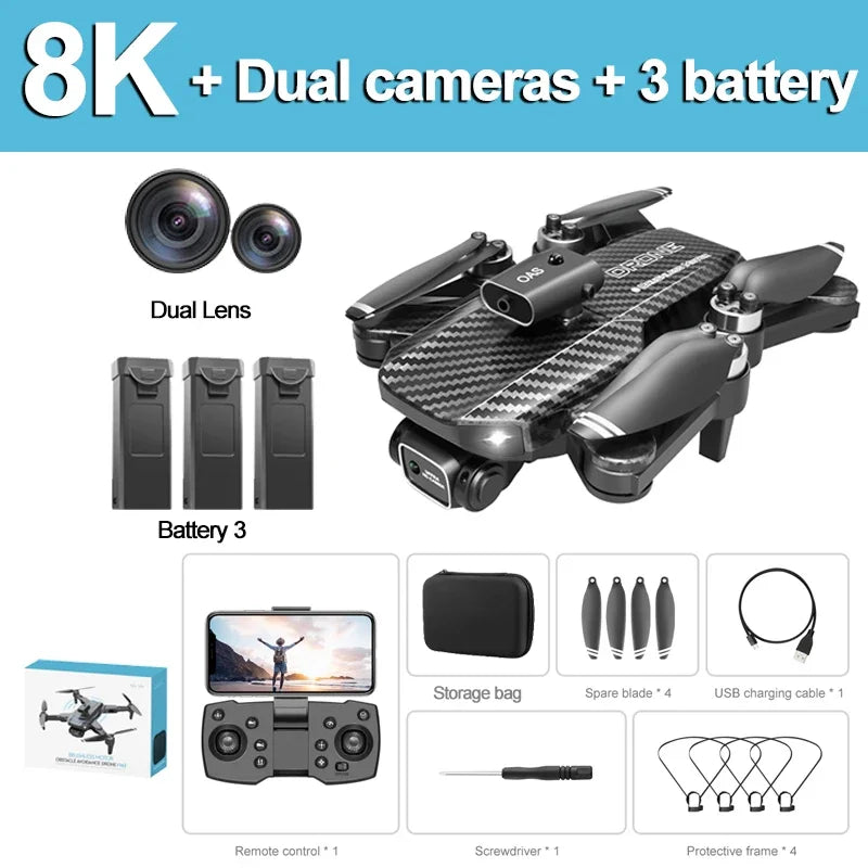V162 Drone, 8k Dual calzeras + 3 batiely