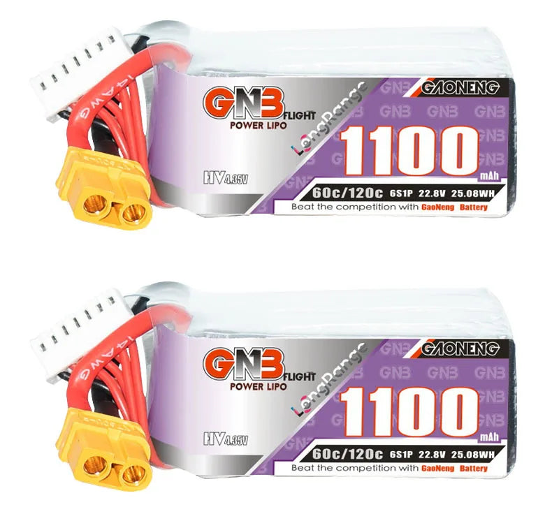 GaoNeng GNB 6S HV 22.8v 1100mAh 60c/120c Lipo Battery For FPV