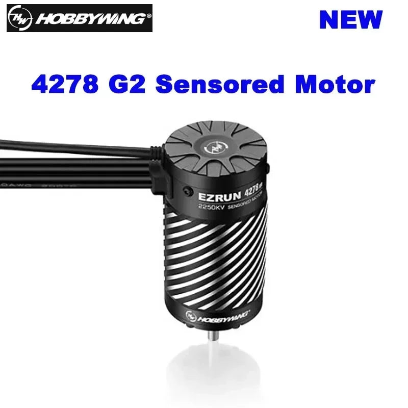 HOBBYWING EZRUN MAX8 G2 - 160A ESC, Hobbywing's new 42xx series motor offers 62 sensored brushless power with 2230KV, compatible with EZRun systems for RC cars and trucks.