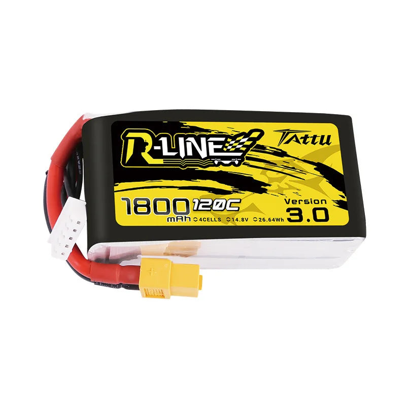 TATTU R-LINE 3.0 14.8V 4S 1800mAh 120C लिपो बैटरी XT60 के साथ FPV ड्रोन के लिए