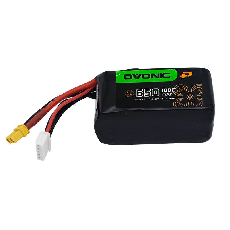 Ovonic 4S 14.8V 650mAh 100C Lipo Battery for FPV Drone With XT30 Plug
