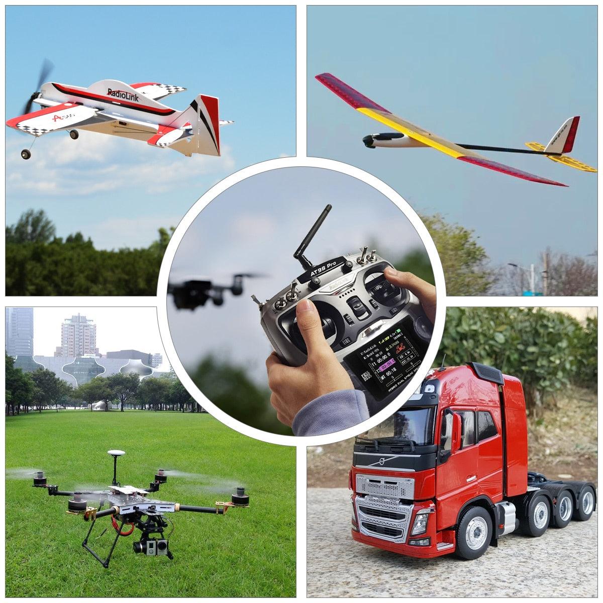 Radiolink AT9S Pro 12 Channels 2.4G RC Transmitter Radio Controller Support Crossfire Protocol with RX R9DS for Drone Fixed Wing - RCDrone