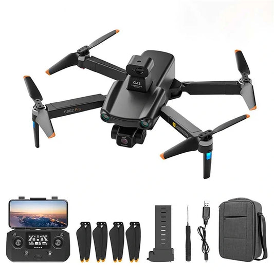 S802 Pro Drone - 4K HD Professional HD Camera GPS Laser Obstacle Avoidance 3-Axis Gimbal 5G WiFi FPV Dron RC Quadcopter Professional Camera Drone
