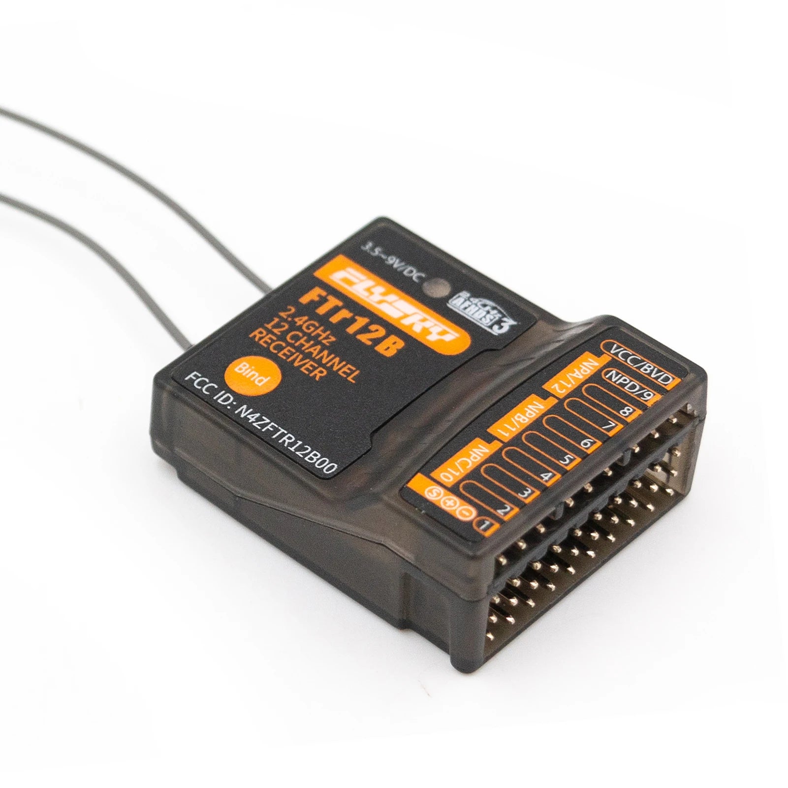 Flysky FTr12B 12 Channel Receiver - Dual Antenna For RC Airplanes & Vehicles