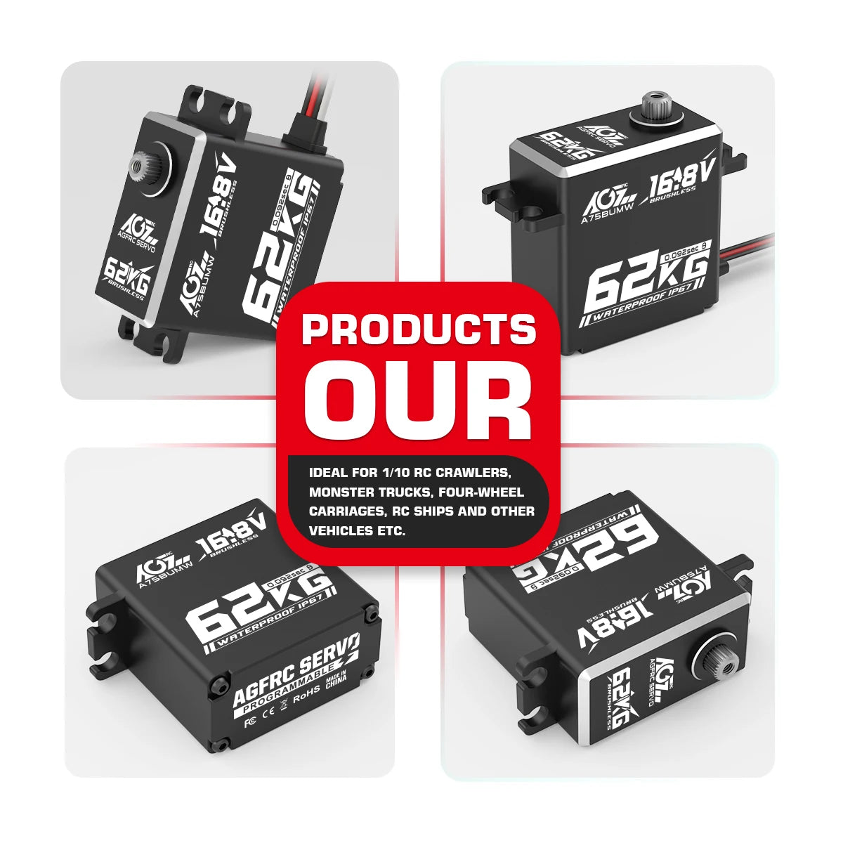 AGFRC A75BUMW, RC CRAWLERS, MONSTER trucks, Four-Wheel C