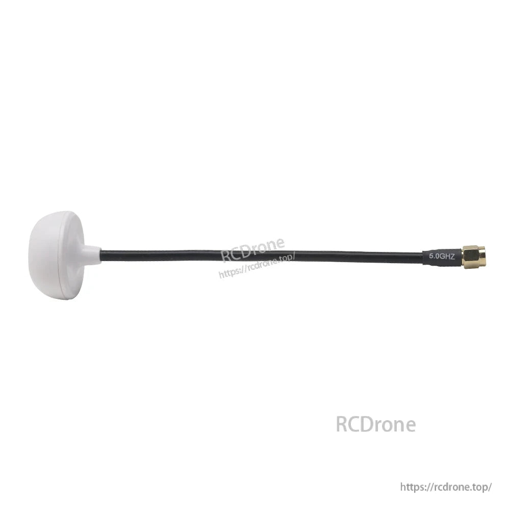White 5.8GHz mushroom antenna side profile showing full cable length and connector orientation