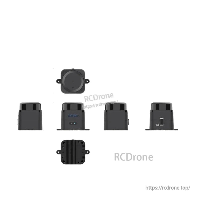 Mapper M2M3 LiDAR module multi-angle views with side ports and bottom mounting base shown