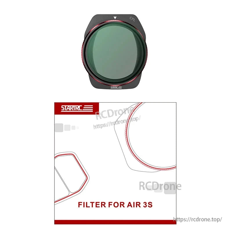 STARTRC Lens Filter, Lightweight aluminum alloy CPL filter for DJI Air 3S, enhancing image clarity and reducing glare with durable, high-quality construction.