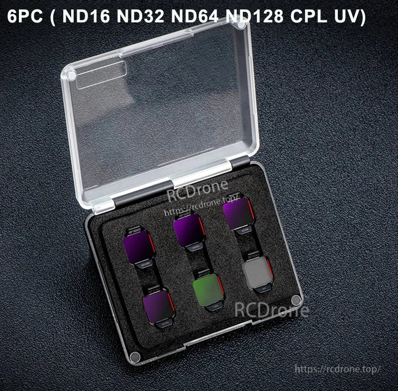 STARTRC Lens Filter, 6-piece snap-on lens filter set: ND16, ND32, ND64, ND128, CPL, and UV filters for drones.