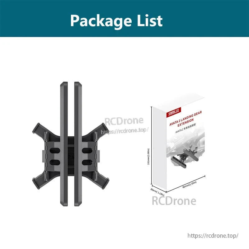 STARTRC Quick Release Landing Gear, STARTRC Avata 2 landing gear extends 22mm, foldable skid, ABS+PC material, black/orange, 13.5g, quick-release design for easy installation and removal.