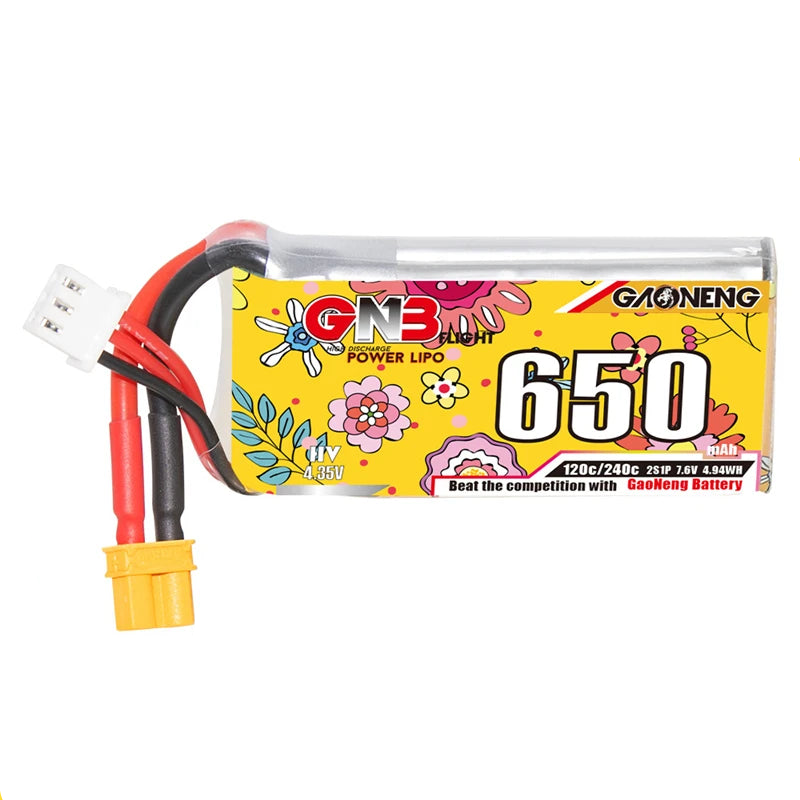 【美品】GNB 650mAh 2S HV Lipoバッテリー 8本セット Gaoneng GNB 2S/3S/4S/5S/6S/8S 650mAh 120C/240C Lipo Drone Battery