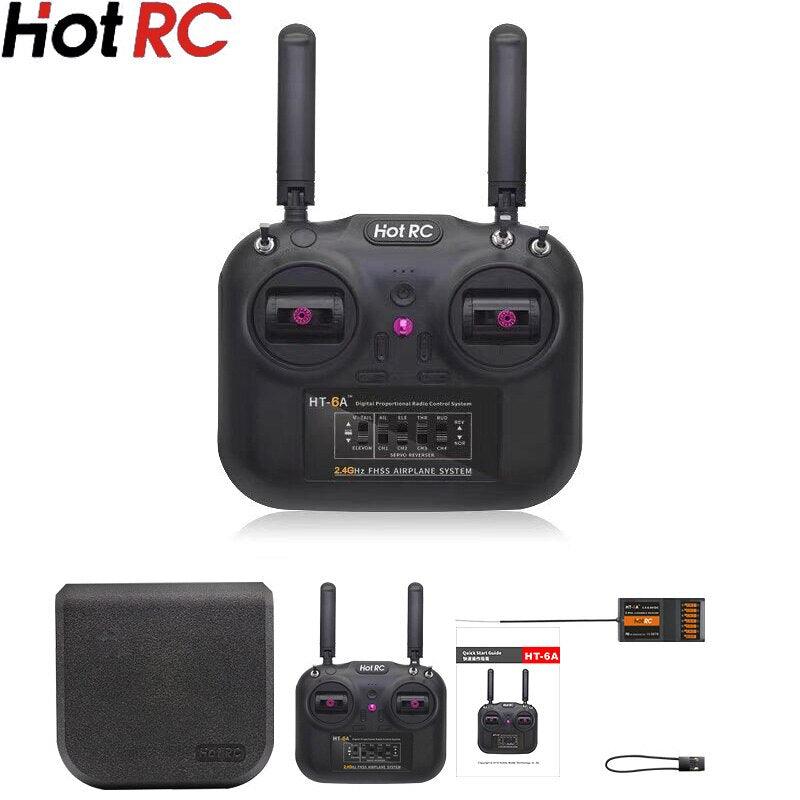 Hotrc HT-6A 2.4G 6CH/KT6A 2.4Ghz 6ch 4ch RC Transmitter FHSS & 6CH Receiver with Box for FPV Drone Rc Airplane Rc Car Rc Boat - RCDrone