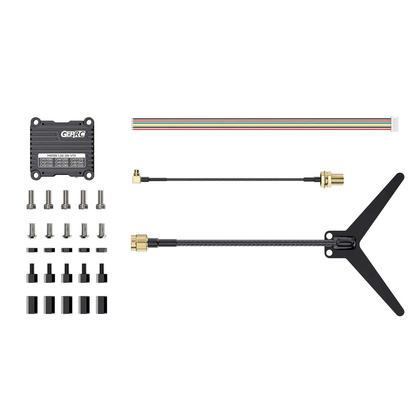 GEPRC MATEN 1.2G 2W VTX, CH7/1320 CH2/112O CH5/1240 CH8/1360 CH3