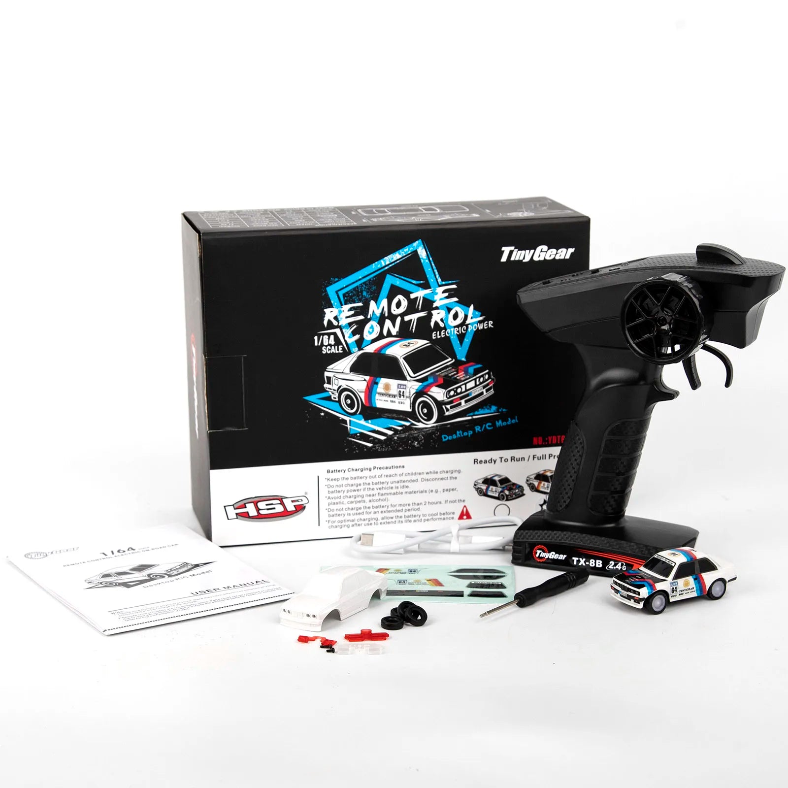 HSP TinyGear TX-8B 1/64 Rc Car, 2.4GHz Mini Drift Racing, 1.8 m/s