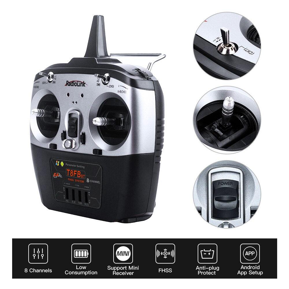 Radiolink T8FB BT 8 Channel 2.4G Radio Controller with Receiver R8EF R8FM Remote Transmitter for FPV Drone Fixed Wing Airplane - RCDrone