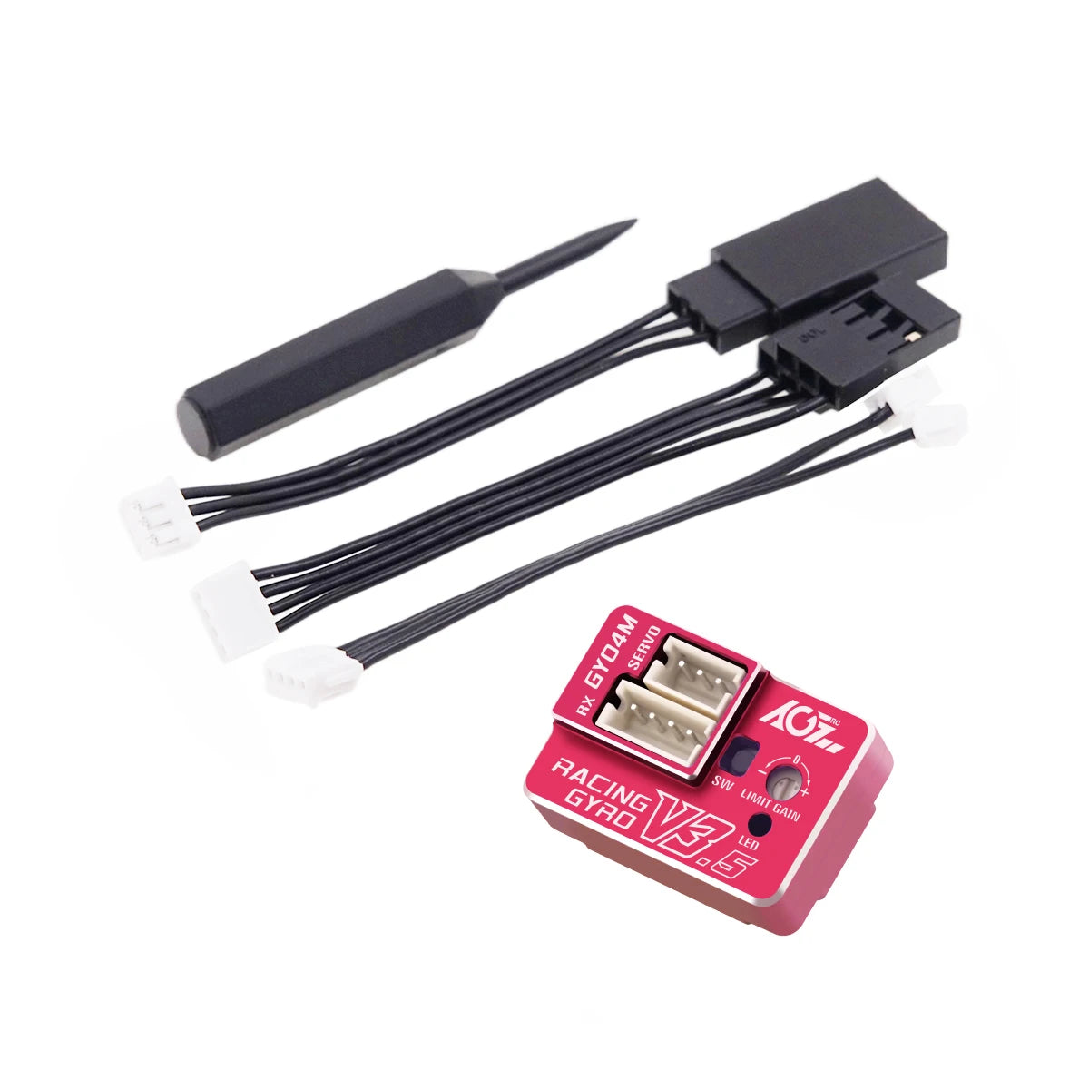 AGFRC GY04M V3.5(Purple) Aluminum Case - High Stability Mini Dual Gain Steering Tuned Gyro For Mini-Z Car Drift F1 Touring Offroad