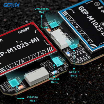 GEPRC GEP-M1025 Series - GPS Module M10050 Chip Multi Satellite Magnetometer Barometer Farad Capacitor Accurate for FPV Drone