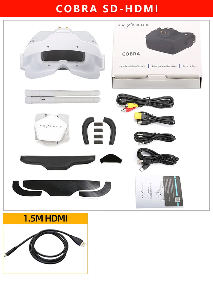 SKYZONE Cobra X V4 Goggle, COBRA SD-HDMI COBRA Mign Reto etioc scr