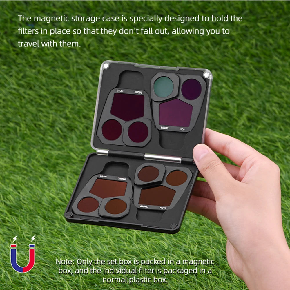 magnetic storage case is specially designed to hold the filters in place so that they don't fall