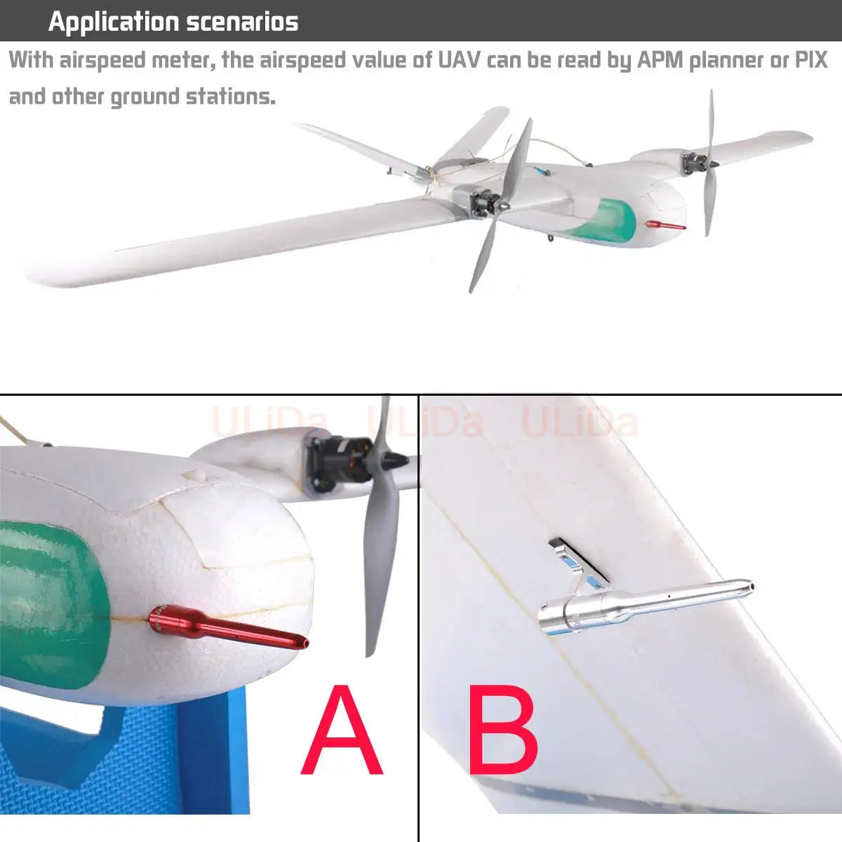 airspeed value of UAV can be read by APM planner or PIX and other
