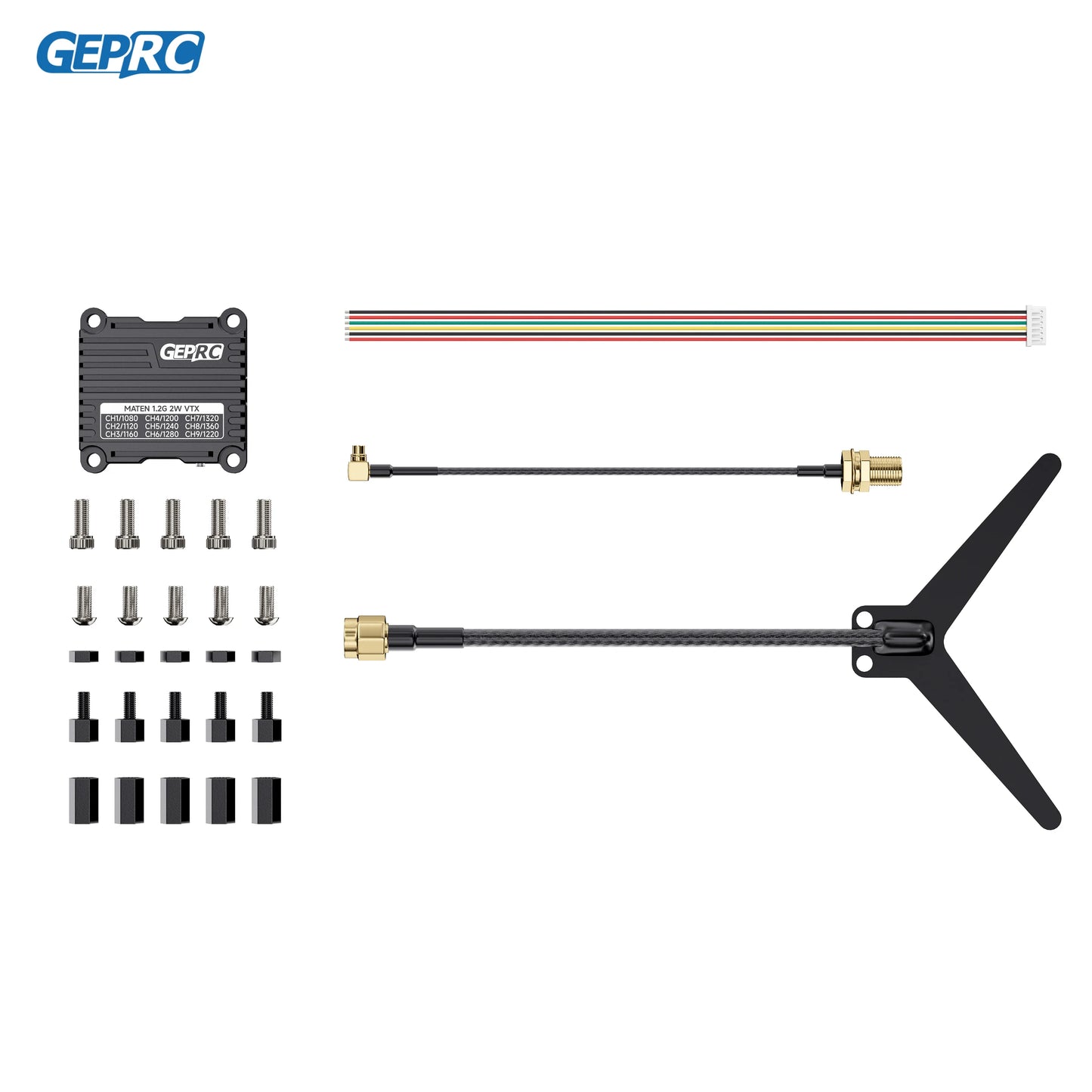 GEPRC MATEN 1.2G 2W VTX, CH2/112O CH5/1240 CH8/1360 CH3/1160 CH6