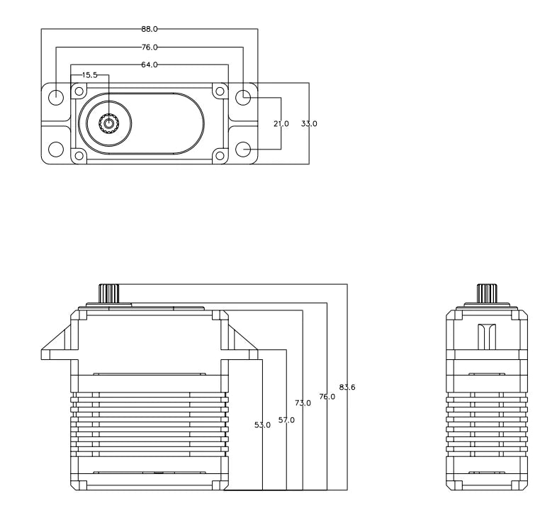 OCServo OCS-D1301 - 130KG.CM @16.8V 411g CNC Digital Brushless ROBOT Servo High Torque Servo Steel Gear UAV Metal horn