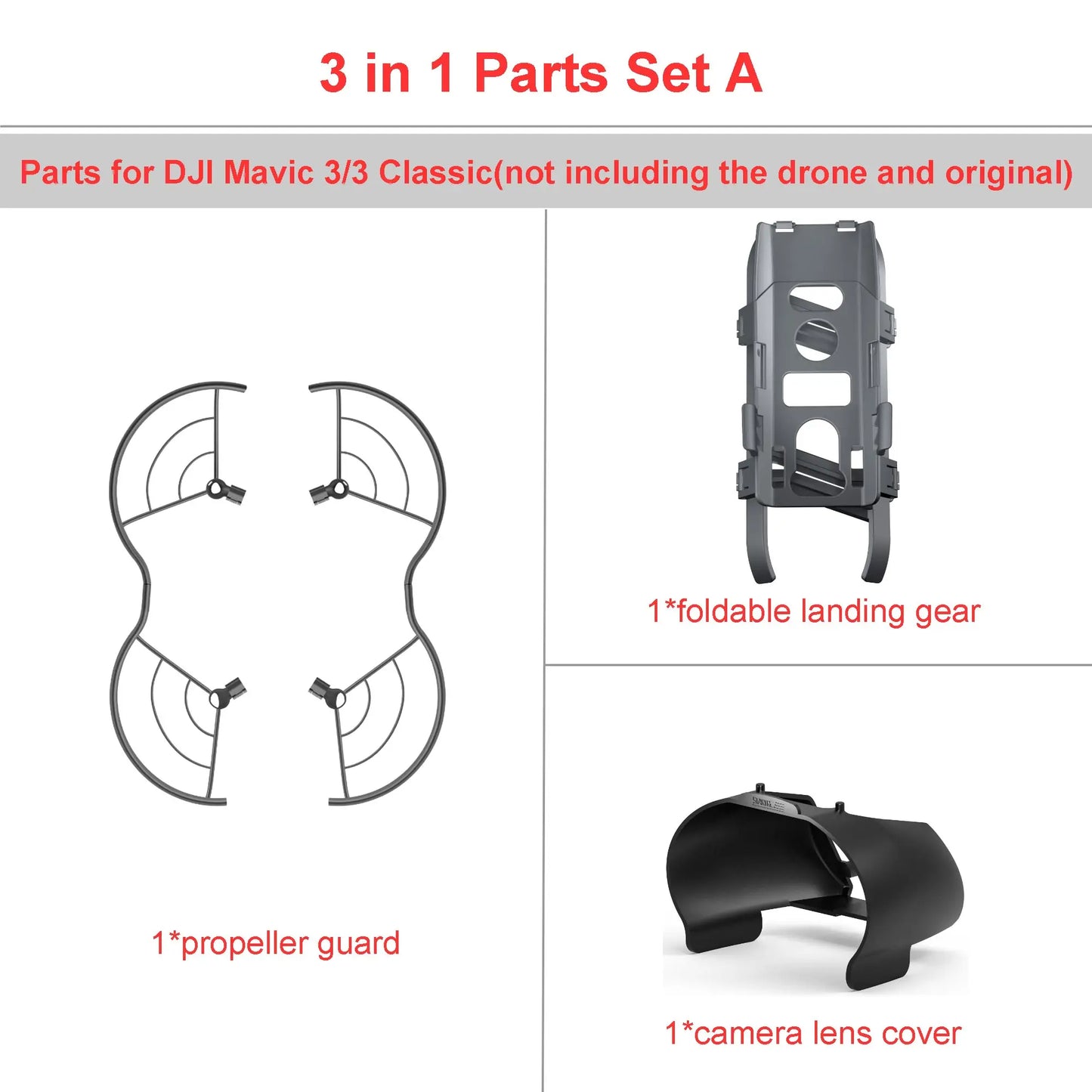 1*foldable landing gear 1*propeller guard 1*camera lens cover SATR