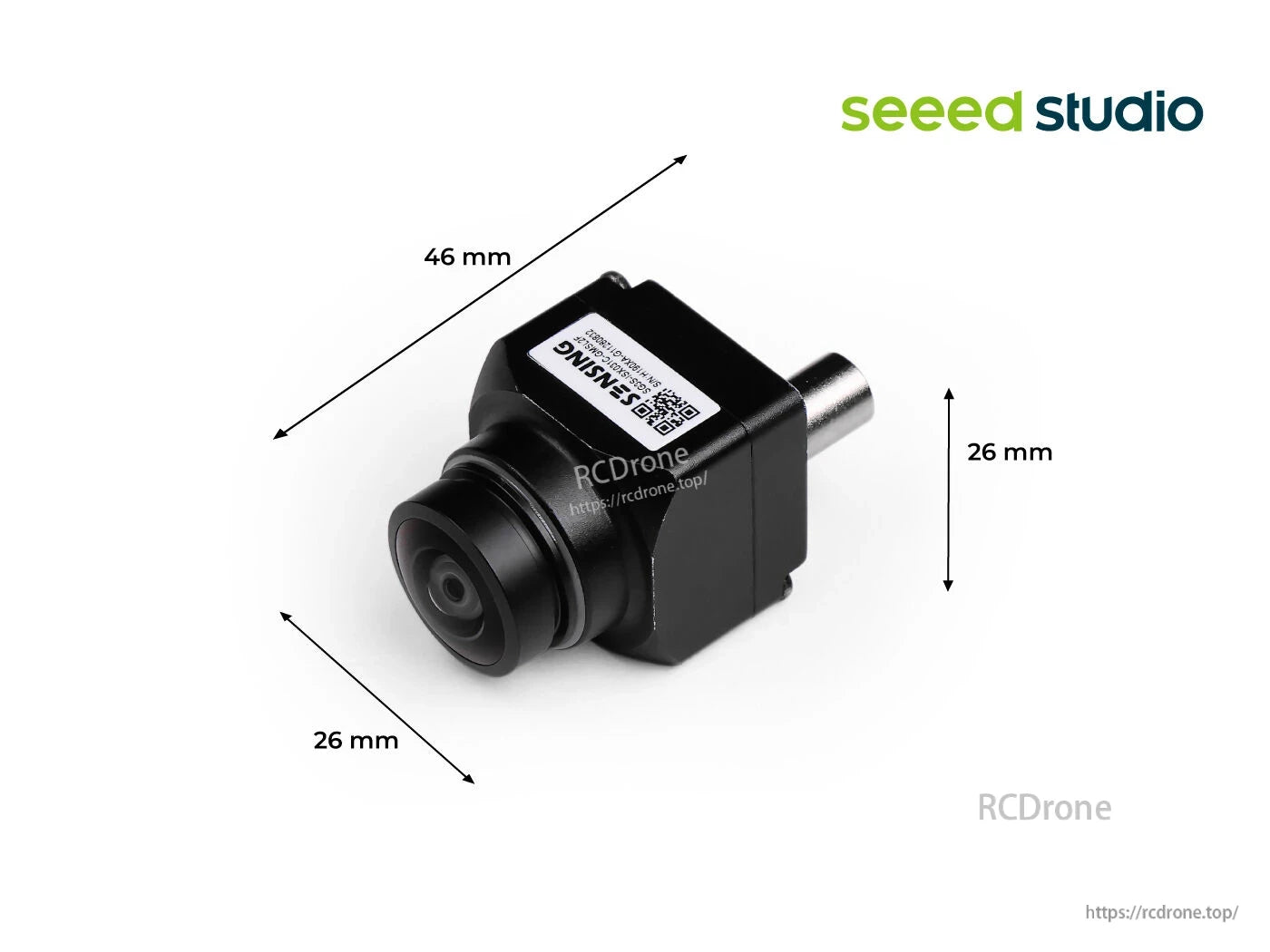 3MP Sony ISX031 GMSL2 camera with 196° HFOV, IP67 rating, YUV422 30fps, Fakra-Z connector, MAX96717F, compact 46×26×26 mm design.
