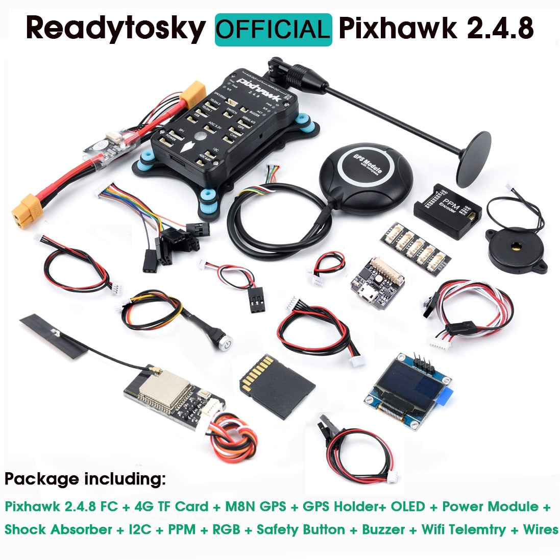 Package includes: Pixhawk 2.4.8 FC + 4G TF Card M8N GPS