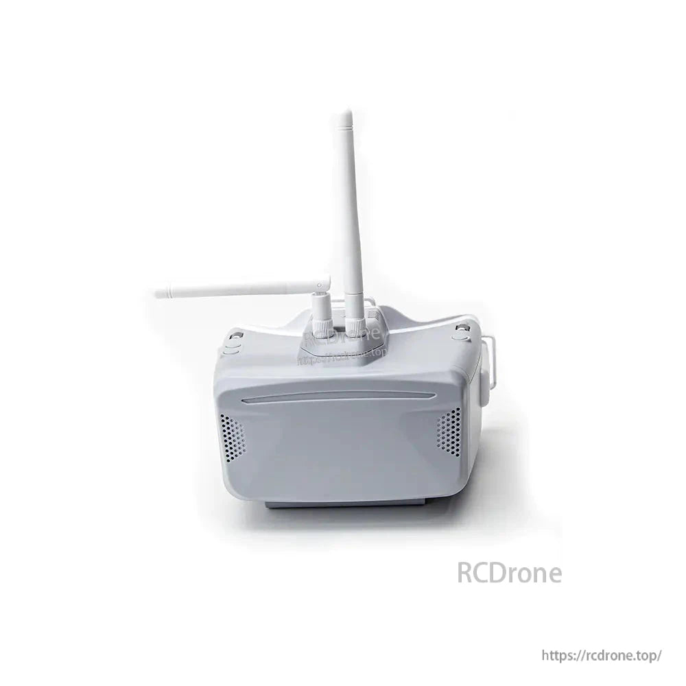 FPV goggle front view with two antennas installed on top connectors