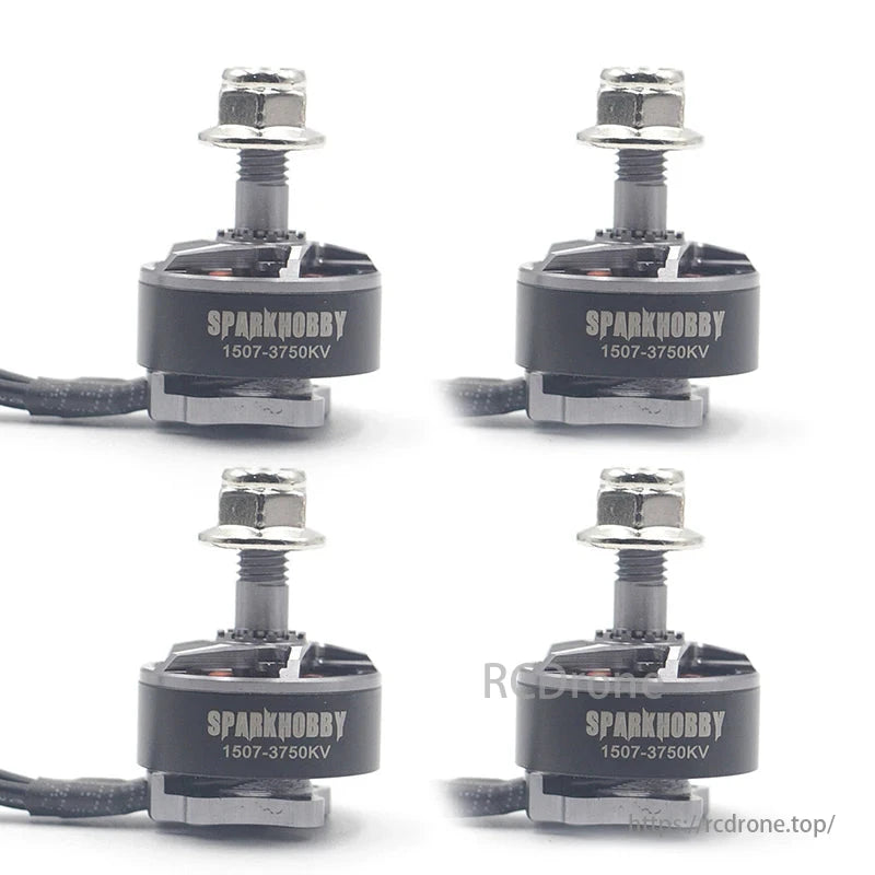 Sparkhobby 1507 2700KV 3750KV Brushless Motor, Sparkhobby 1507-3750KV brushless motor for 3-inch FPV drones, with 5mm shaft and 3-6S power system compatibility.