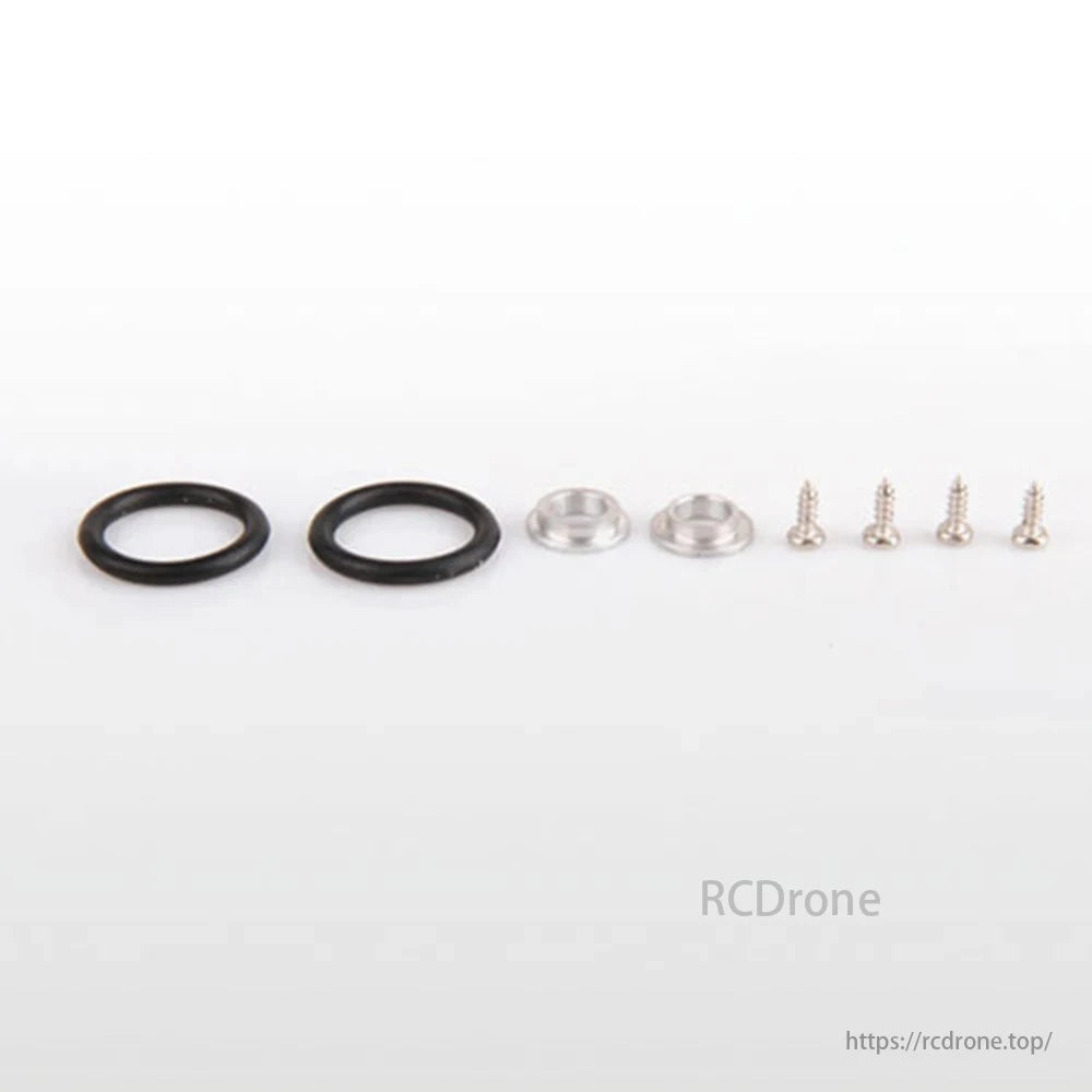 Sunnysky X2206 motor parts include O-rings, nuts, and screws for RC quadcopter assembly.