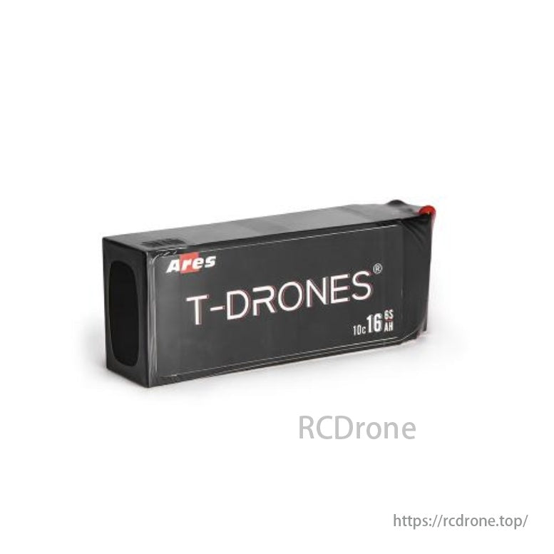 Ares T-DRONES 10C 16.8V battery, black with red corner, compact and sleek, designed for drones.