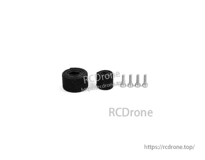 T-Motor black hook-and-loop battery straps with four silver mounting screws