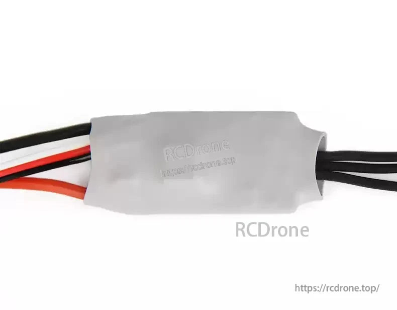 T-Motor AT12A fixed wing ESC with heat-shrink casing and attached power and motor wires