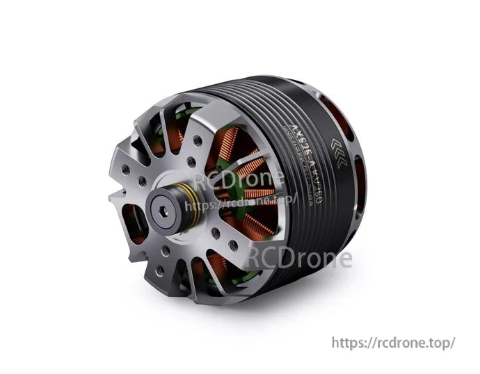 T-Motor brushless drone motor with black housing, exposed copper windings, and circular mounting base