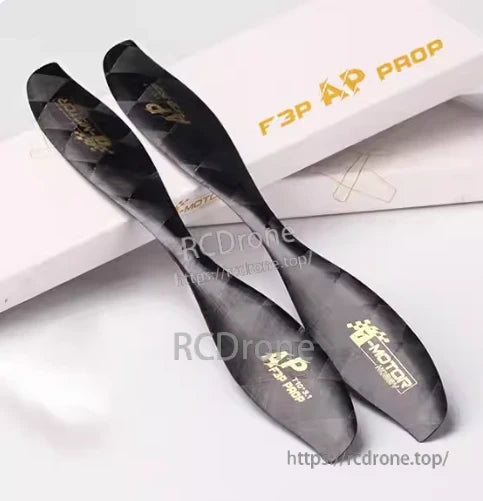 T-Motor FS10X3.1 Carbon Propeller, Pair of T-Motor FS10X3.1 carbon fiber drone propellers in black with gold logos on a white box