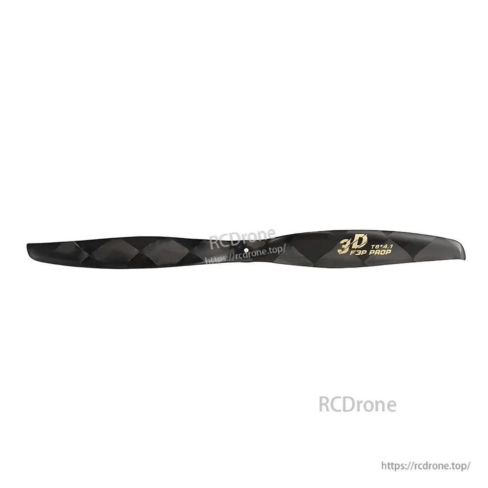 T-Motor FS8041 (FS8*4.1) Carbon Propeller, Black carbon fiber RC propeller with 3D F3P marking and T8*4.1 size printed on the blade