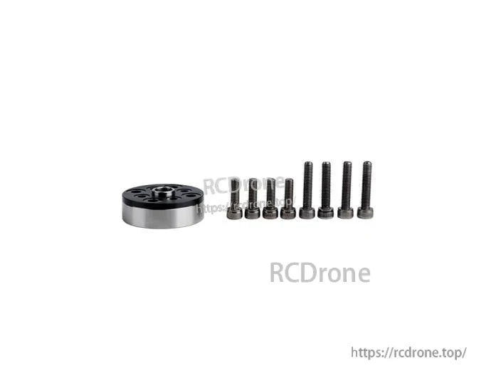 T-Motor round metal mounting adapter with a set of hex socket screws for motor installation