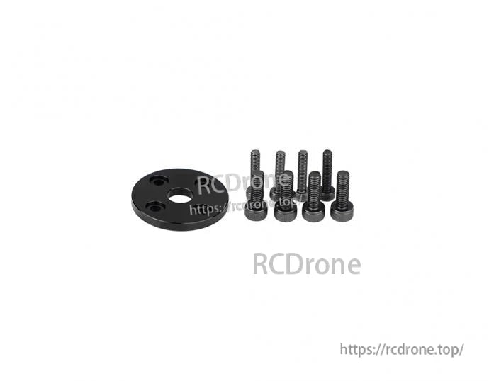 T-Motor mounting hardware set with black circular adapter plate and assorted hex socket screws