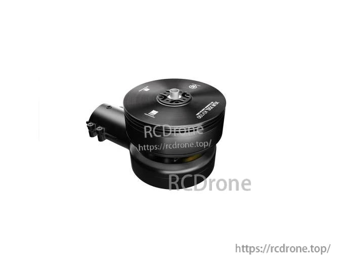 Black T-Motor brushless drone motor with cylindrical housing, top plate markings, and side mounting bracket