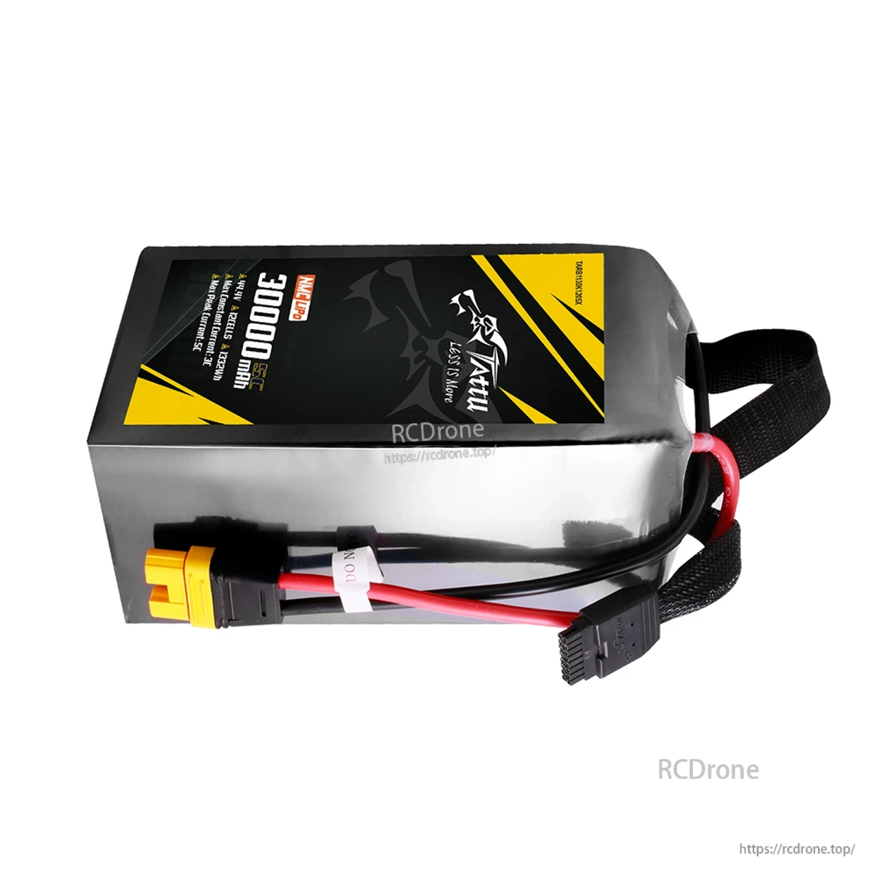 TATTU 30000mAh 12S1P 44.4V 5C Semi-solid LiPo Battery Pack with AS150U-F, 284.62Wh/kg for Industrial UAVs
