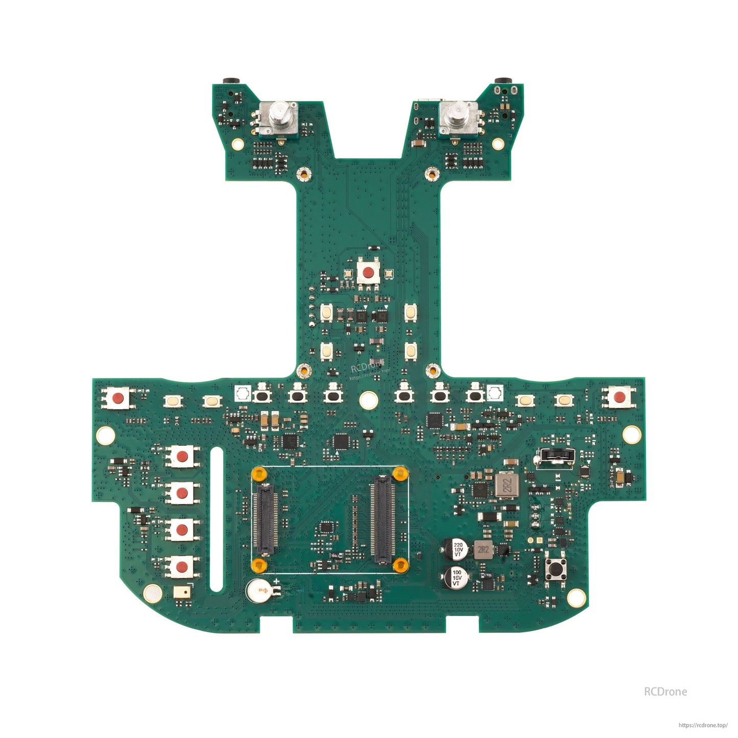 TX15 Radio Mainboard Replacement PCB top view showing components, connectors, and mounting holes
